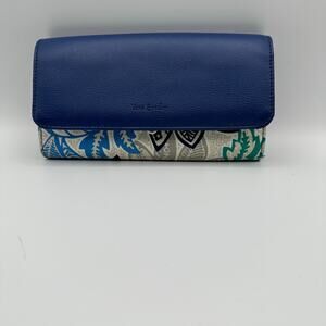 Vera Bradley Santiago Accordion Clutch Wallet Floral Snap Close